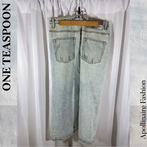 One Teaspoon Mrs Carter Denim Skirt in Kansas Blue Size 26 NWT - Picture 6 of 11